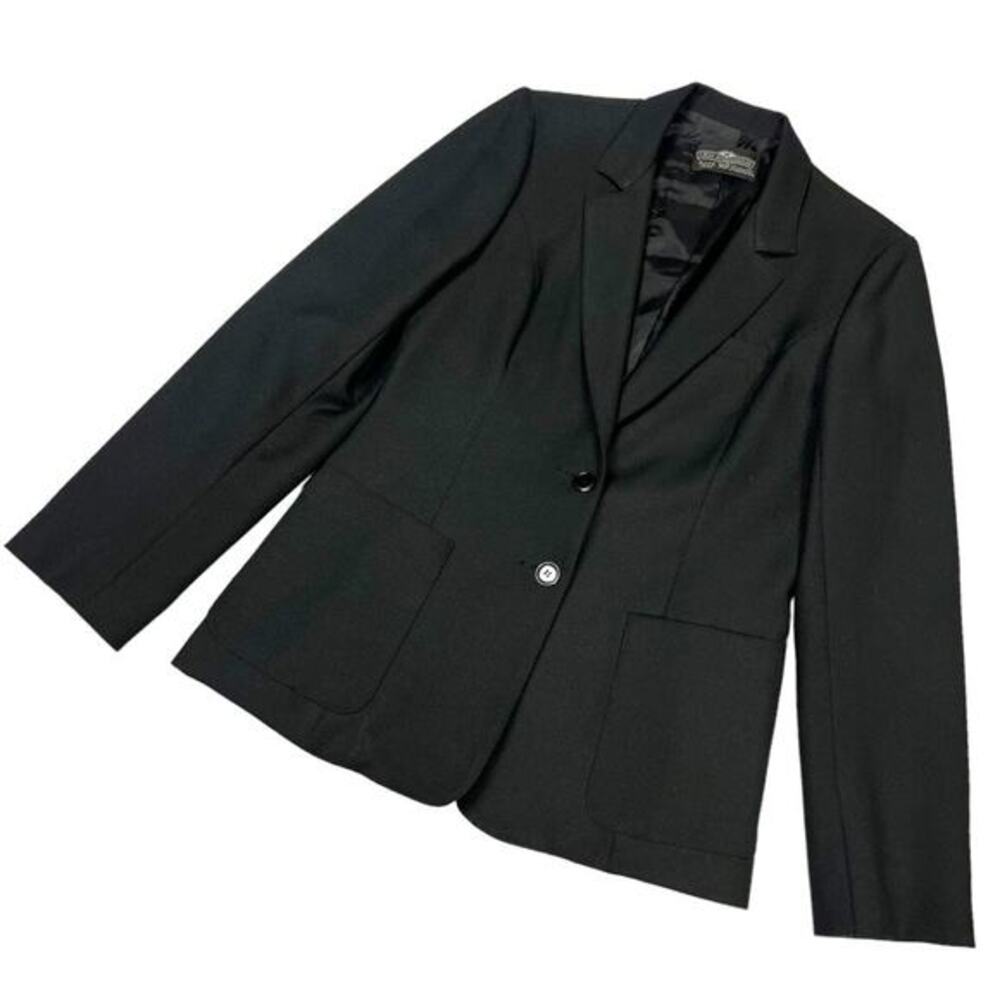 Levi's Blazer Jacket Solid Black Two Button Long Sleeve Womens Career Suit Basic
